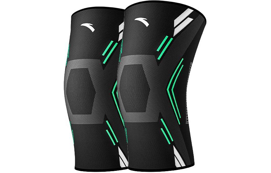 

Беговые альпинистские фитнес футбольные баскетбольные велосипедные унисекс Knee Pads из полиэстера и эластана ANTA, черный