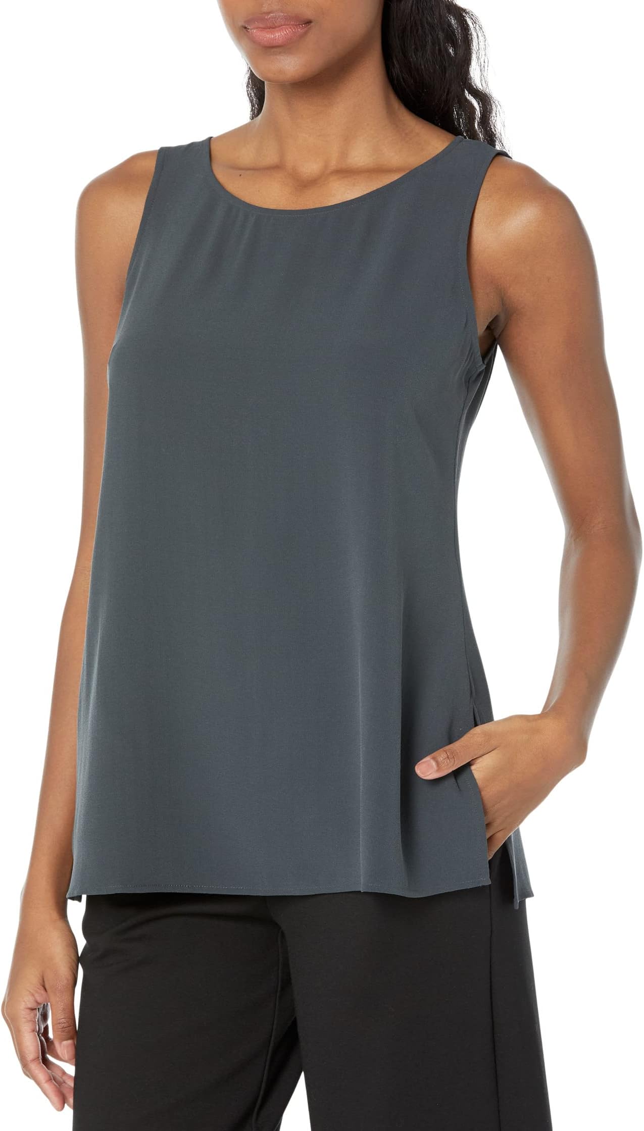 

Пуловер Eileen Fisher Petite Sleeveless Tunic, цвет Graphite