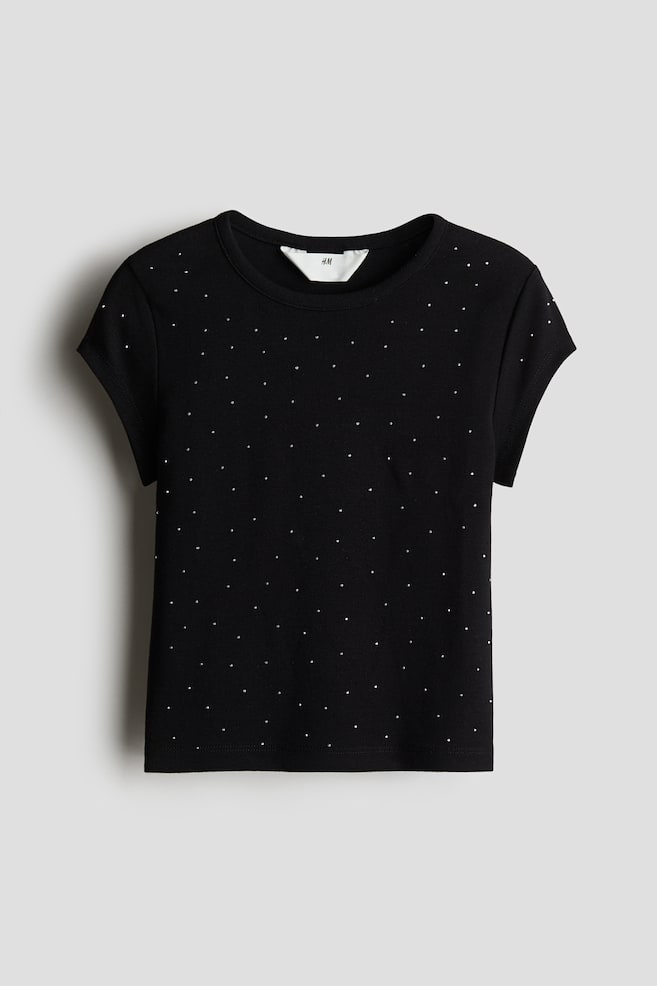 

Украшенная хлопковая рубашка H&M, черный