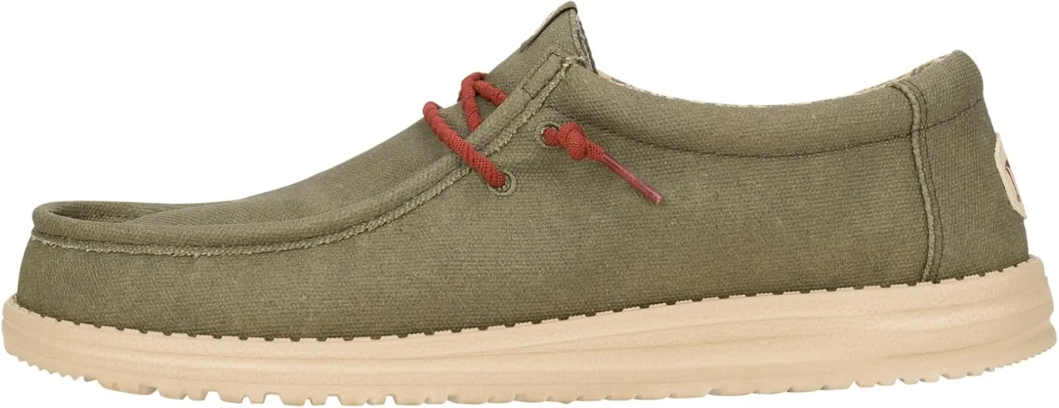 Мужские мокасины HEYDUDE Wally из вощеной парусины, Olive