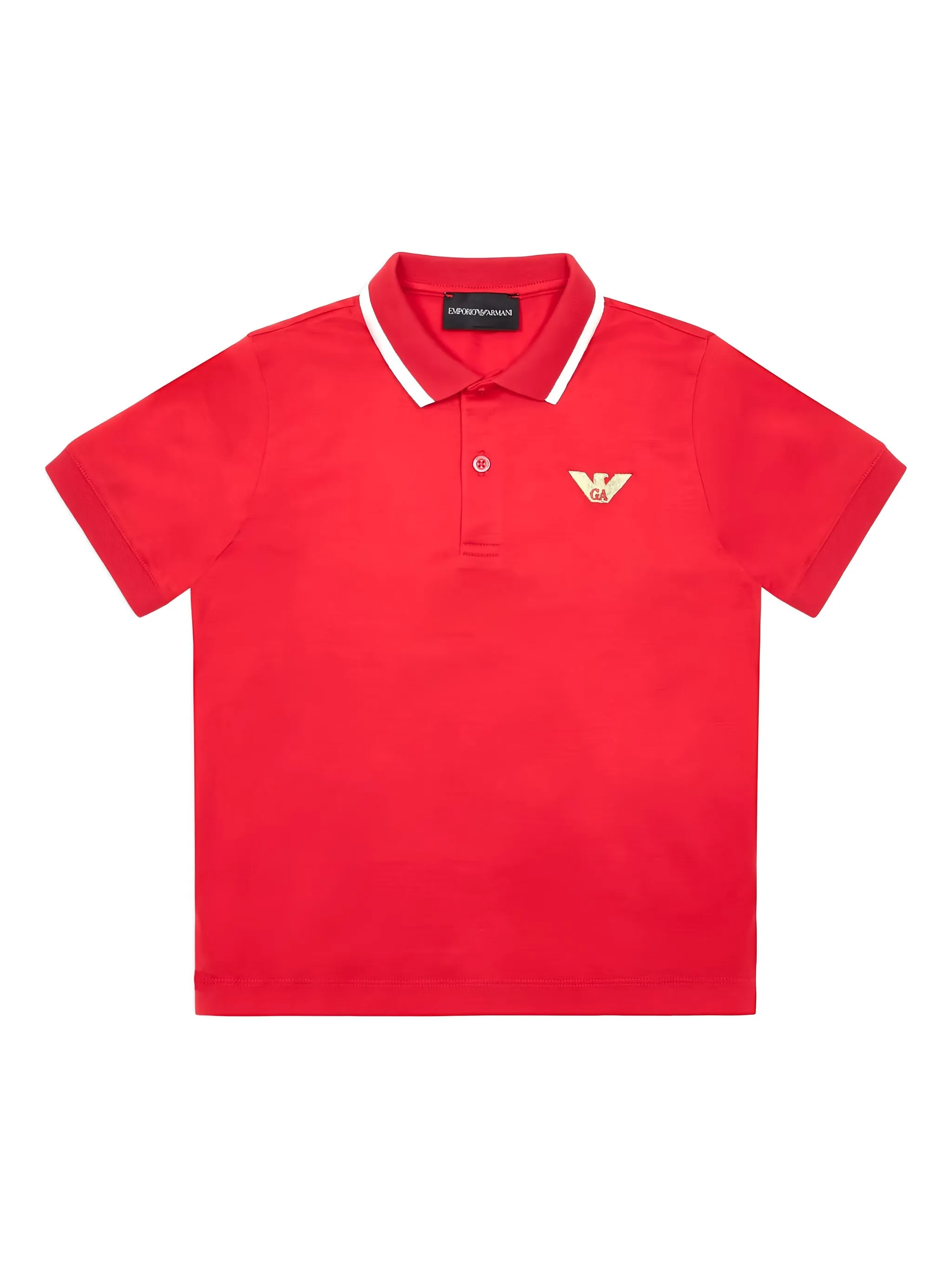 

Рубашка поло с вышитым логотипом Emporio Armani Kids, красный