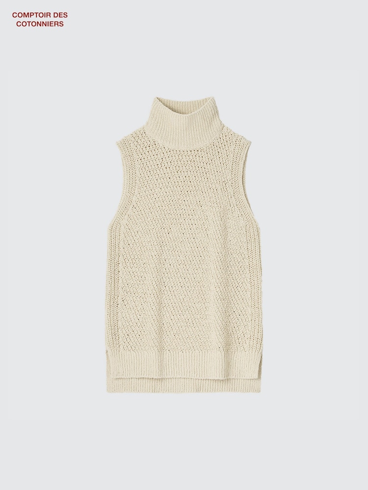 

Джемпер без рукавов из смеси хлопка Uniqlo, цвет 31 бежевый