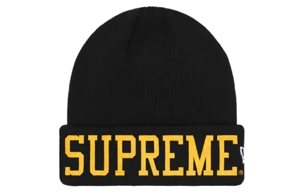 

Бейсболка new era varsity beanie 'black yellow' Supreme, черный