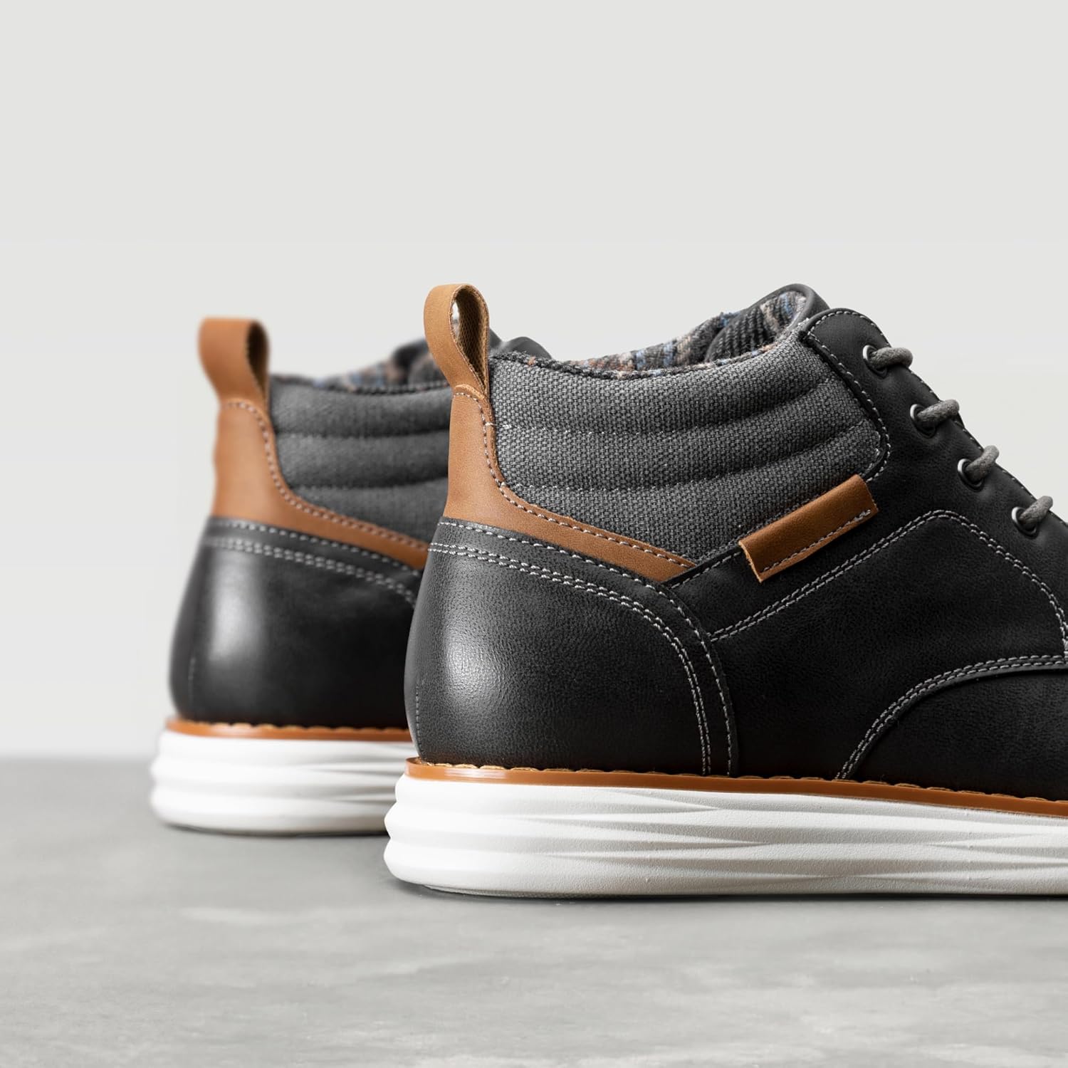 Мужские полуботинки Bruno Marc Mid Top Chukka со шнуровкой, серый — фото 4