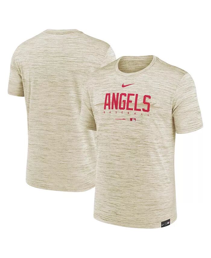 

Мужская кремовая футболка Los Angeles Angels City Connect Velocity Practice Performance Nike