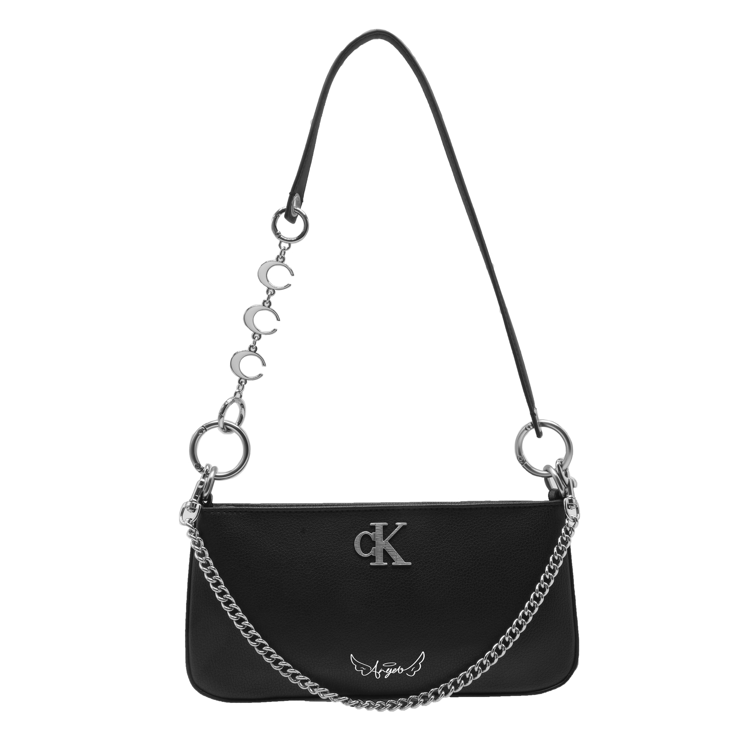 

Calvin Klein Сумка через плечо из синтетического материала черная серебристая, Charming