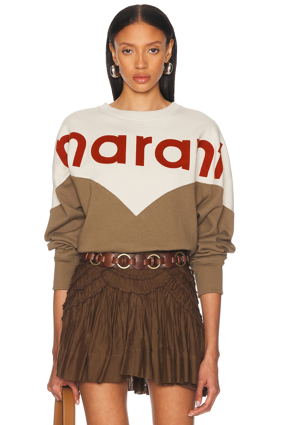 

Хьюстонский свитшот Isabel Marant Etoile, Ecru & Dark Khaki