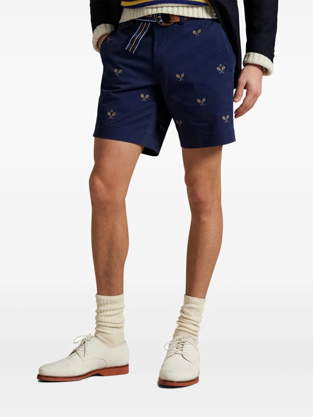 Шорты с вышивкой POLO RALPH LAUREN, синий — фото 3