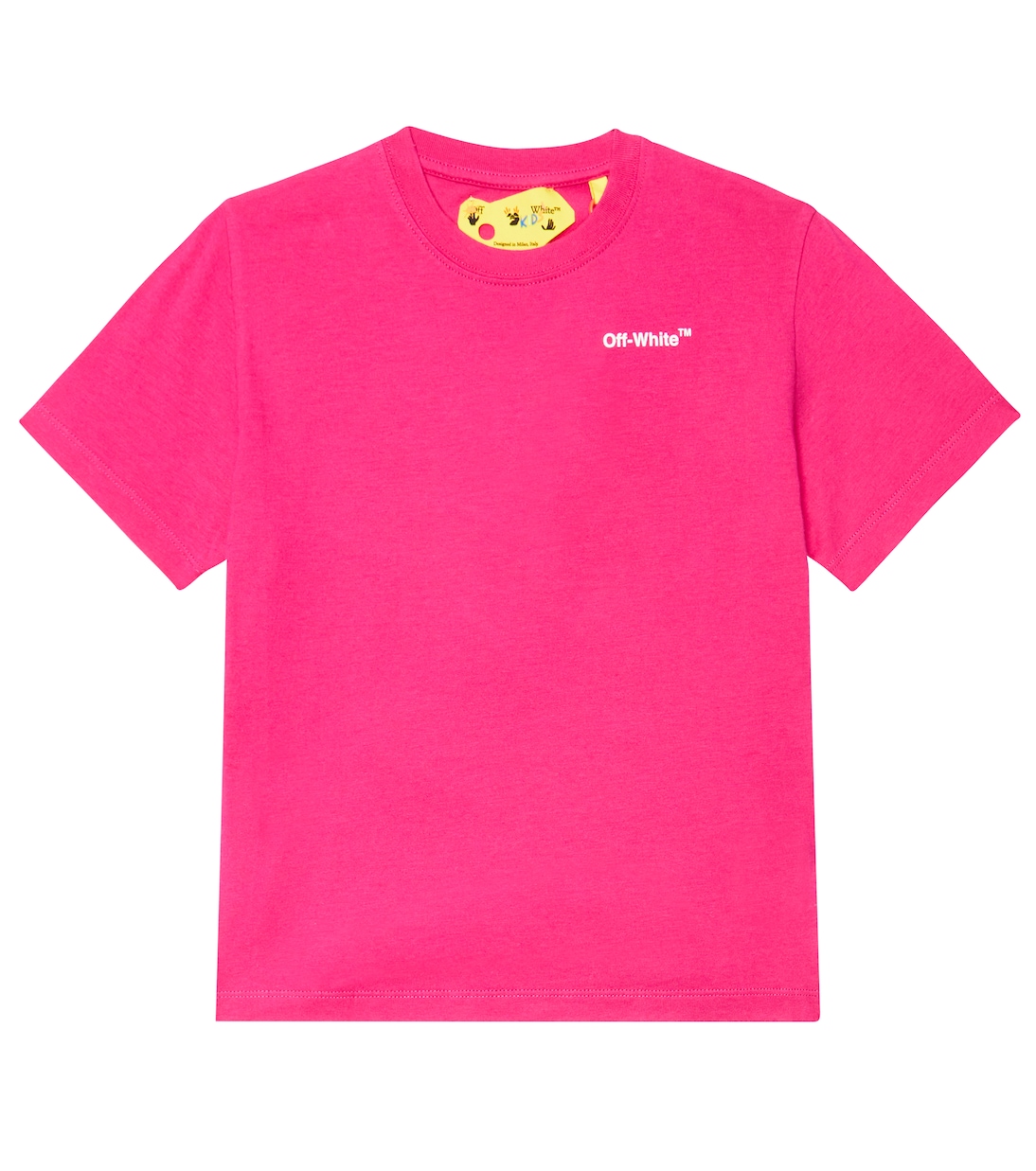 

Футболка из хлопка с логотипом Off-White Kids, Fuchsia White