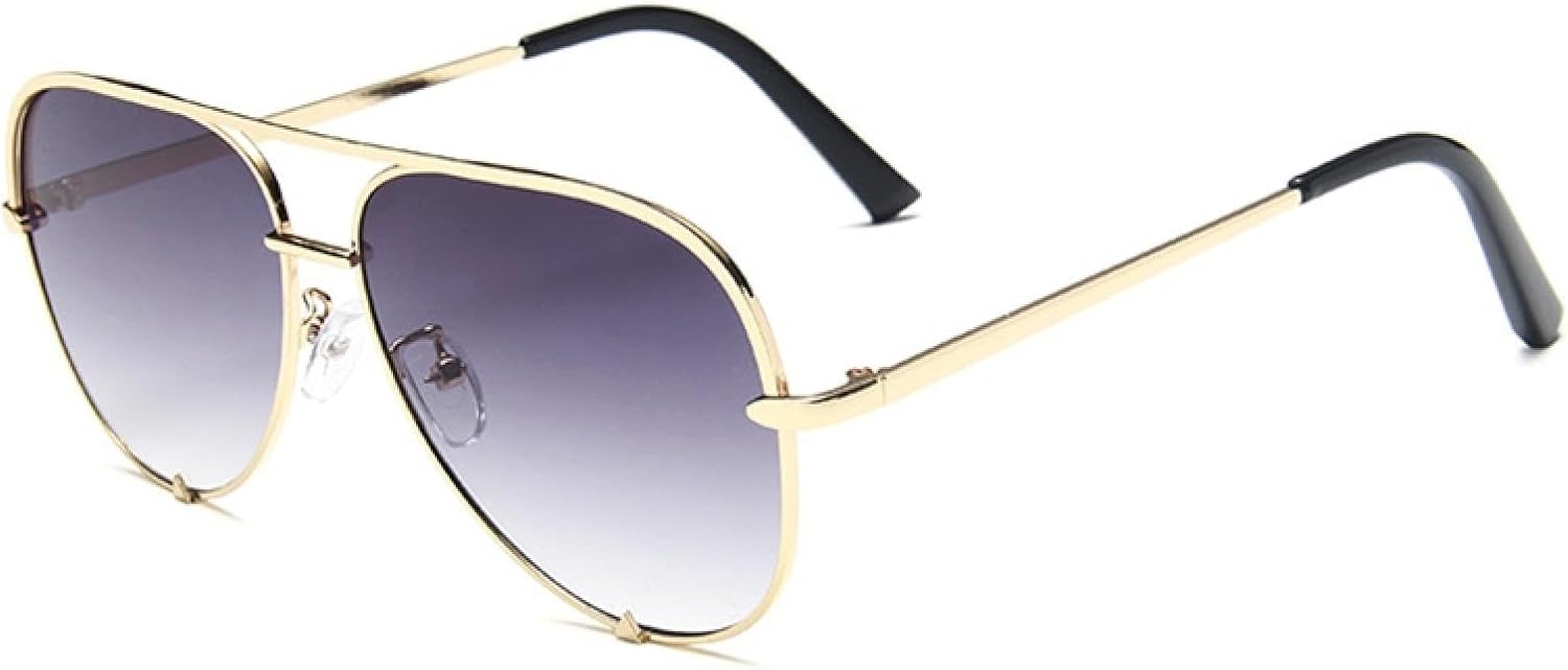 

Солнцезащитные очки с защитой от УФ-излучения UV400 | Линзы с градиентом из металлического сплава | Для женщин и мужчин | Для занятий спортом на открытом воздухе и вождения DSVIGF, Gold Grey