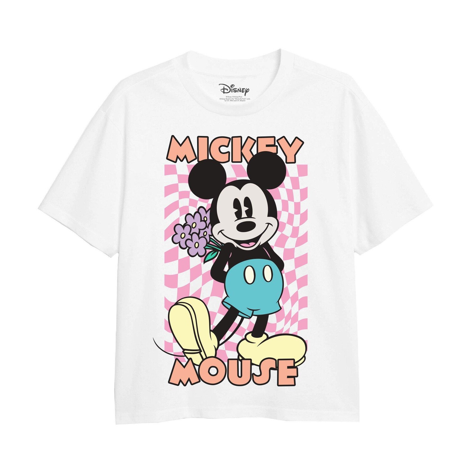 

Футболка в клетку с Микки Маусом Disney, белый