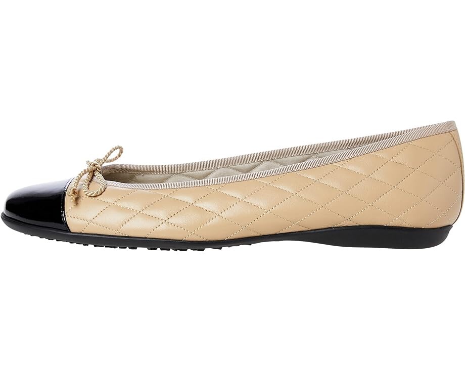 Туфли на плоской подошве French Sole PassportR Flat, цвет Black Patent/Beige Leather — фото 4