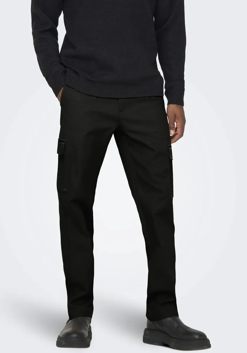 

Брюки-карго ONLY & SONS "ONSEDGE-ED CARGO LOOSE PANT", черный