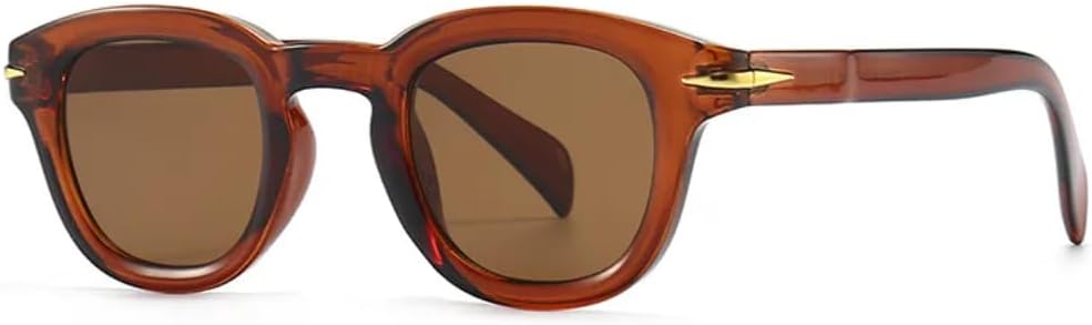 

Модные винтажные солнцезащитные очки в маленькой круглой оправе для мужчин и женщин, роскошные дизайнерские солнцезащитные очки с защитой от УФ-излучения UV400 SZVVBKK, Brown Brown