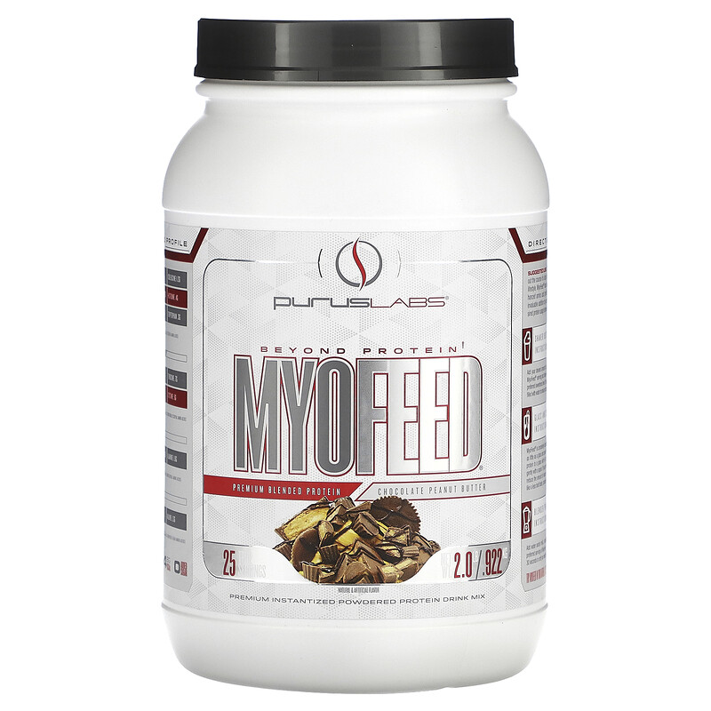 

Purus Labs, MyoFeed, шоколадно-арахисовая паста, 0,922 кг (2 фунта)