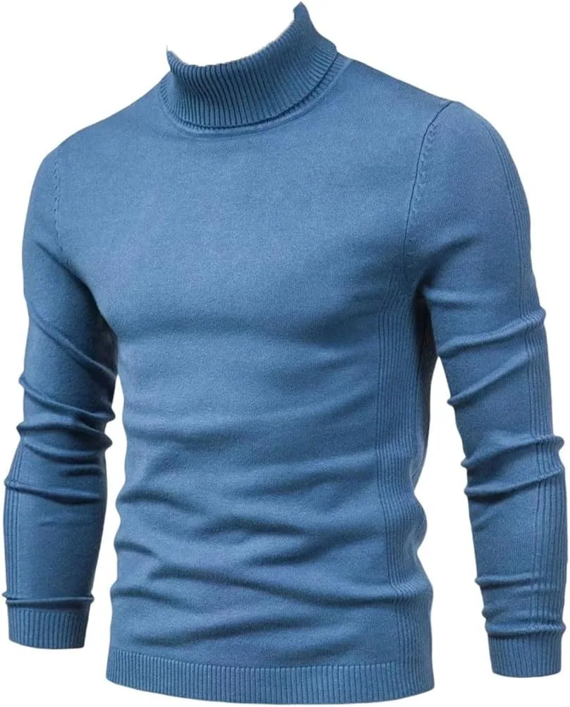 

Мужской зимний толстый свитер с высоким воротником Slim Fit