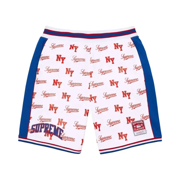 Шорты Supreme x Mitchell & Ness Monogram Short, белый
