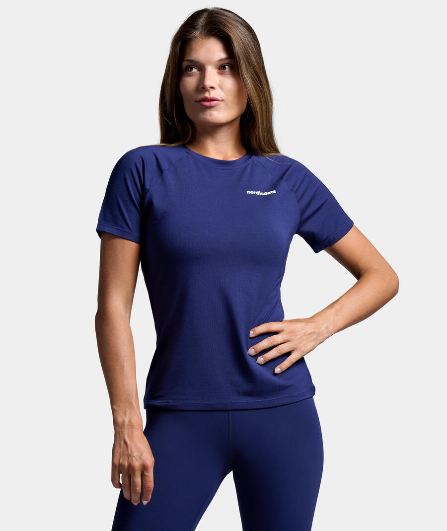 

NORDICDOTS Футболка для тенниса/падл-тенниса, женская, темно-синяя, органическая