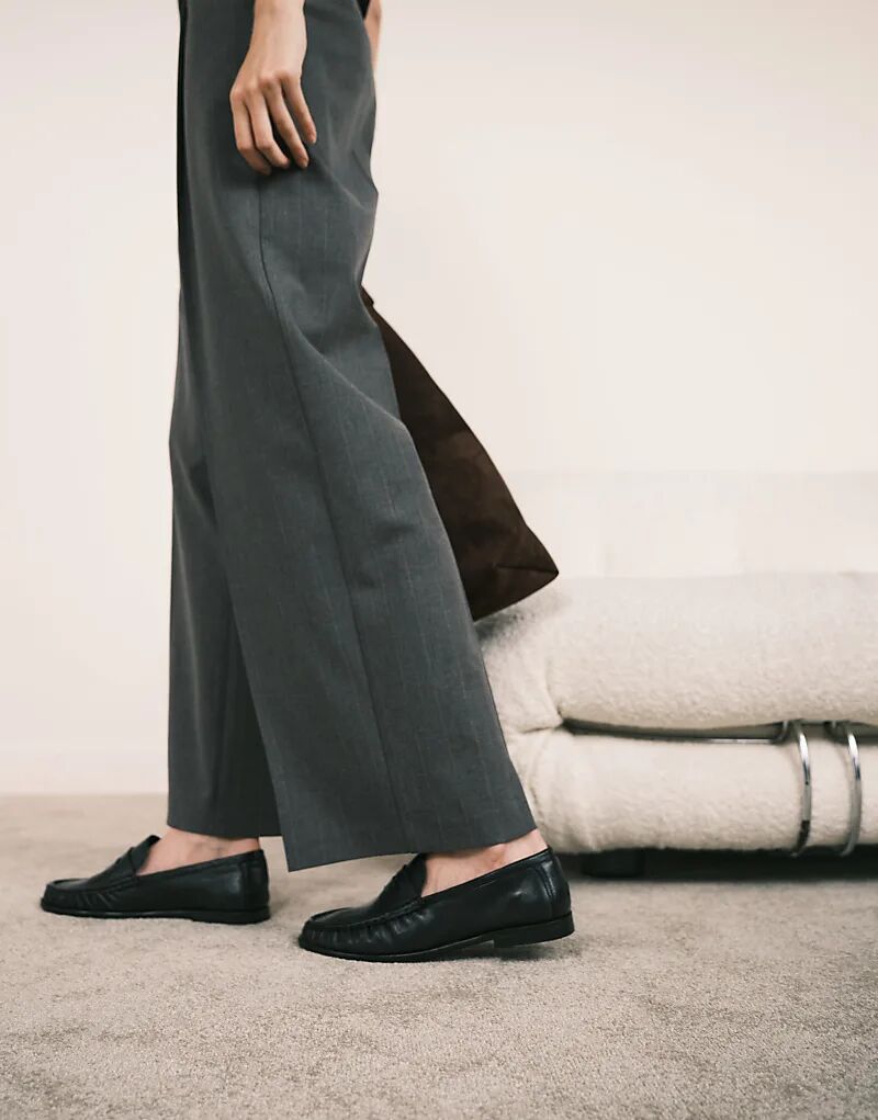 Премиальные лоферы Mayfair со сборками из черной кожи от ASOS DESIGN — фото 2