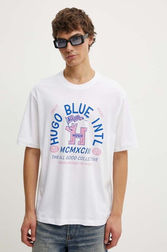 

Хлопковая футболка Hugo Blue, белый