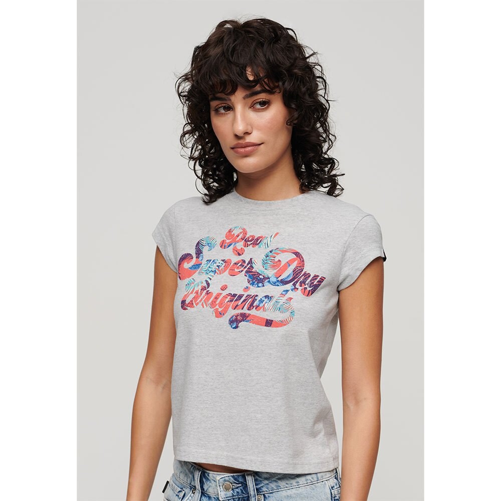 

Футболка Superdry Floral Scripted, серый