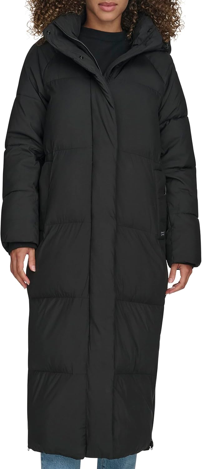 

Levi's Женская удлиненная пуховик с капюшоном Cloud Puff, Black