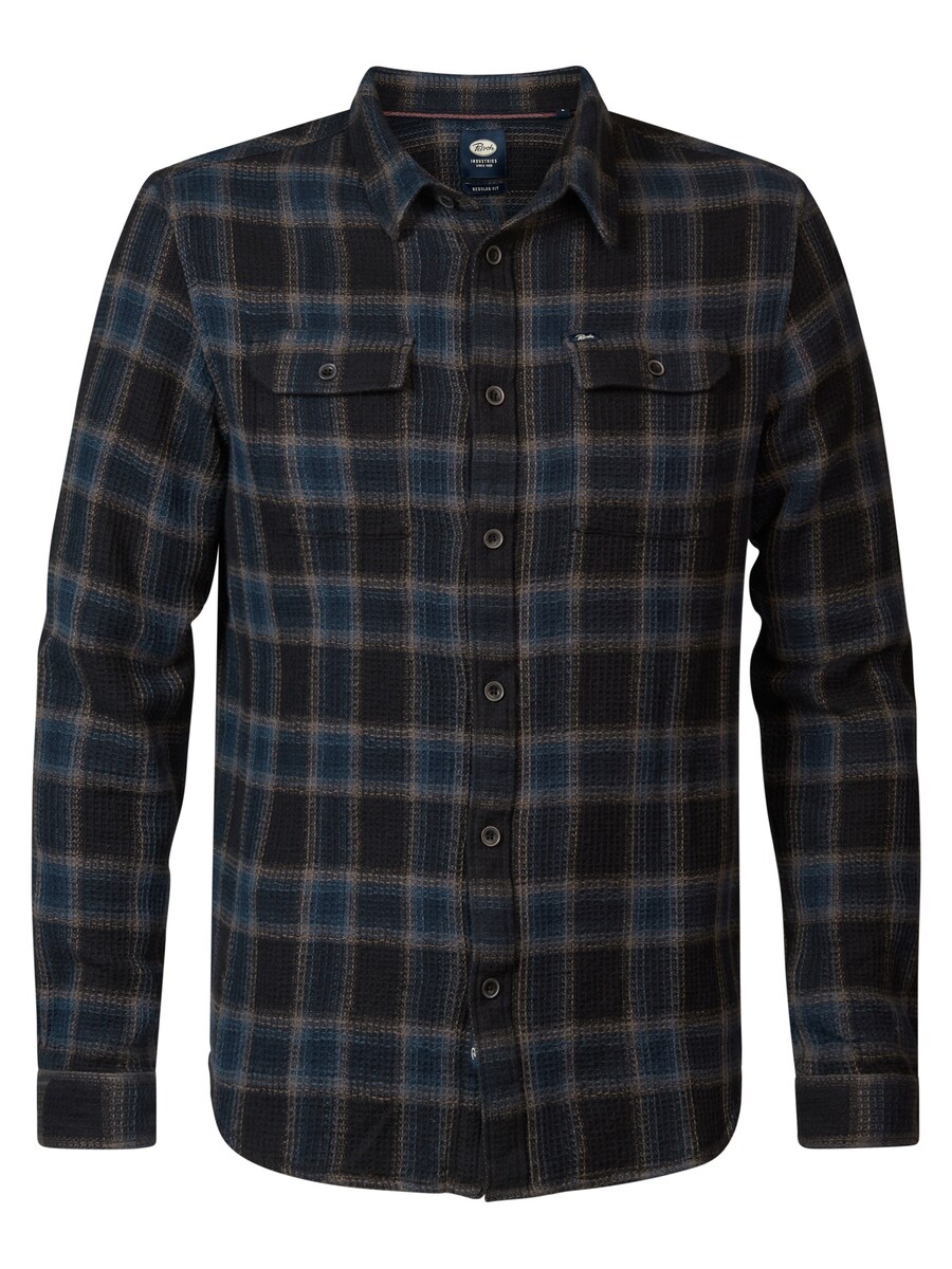 

Клетчатая рубашка Petrol Industries Regular fit Button Up Shirt Moose, черный