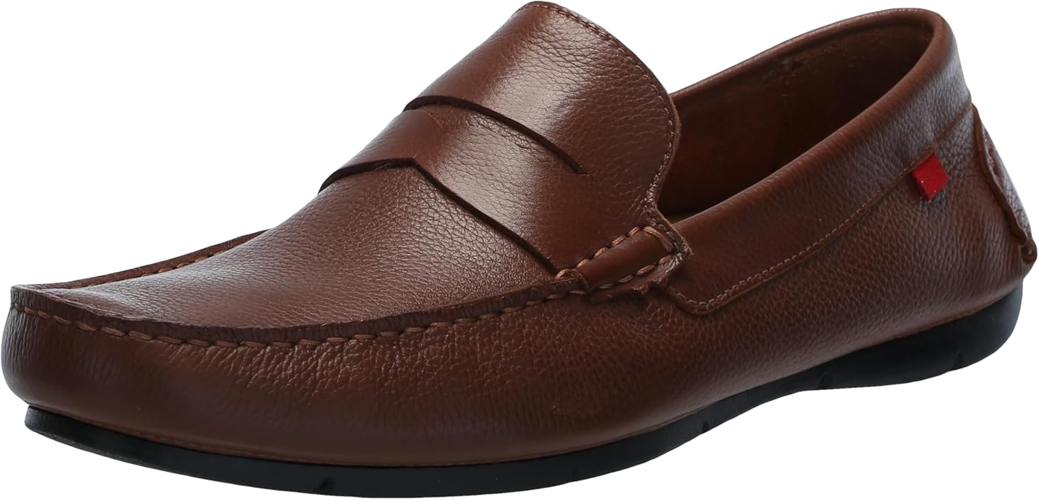 

Мужские лоферы, повседневные слипоны из кожи, классические пенни-лоферы Marc Joseph New York, Cognac Grainy