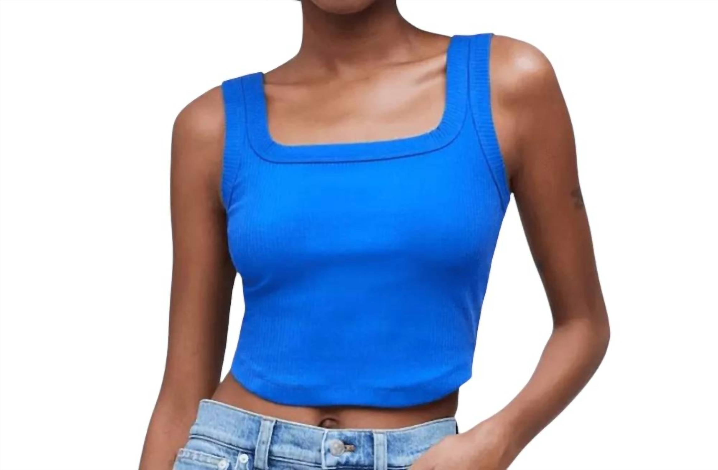 

Укороченный топ-майка в стиле Tailored In Sleekhold In Pure Blue Madewell