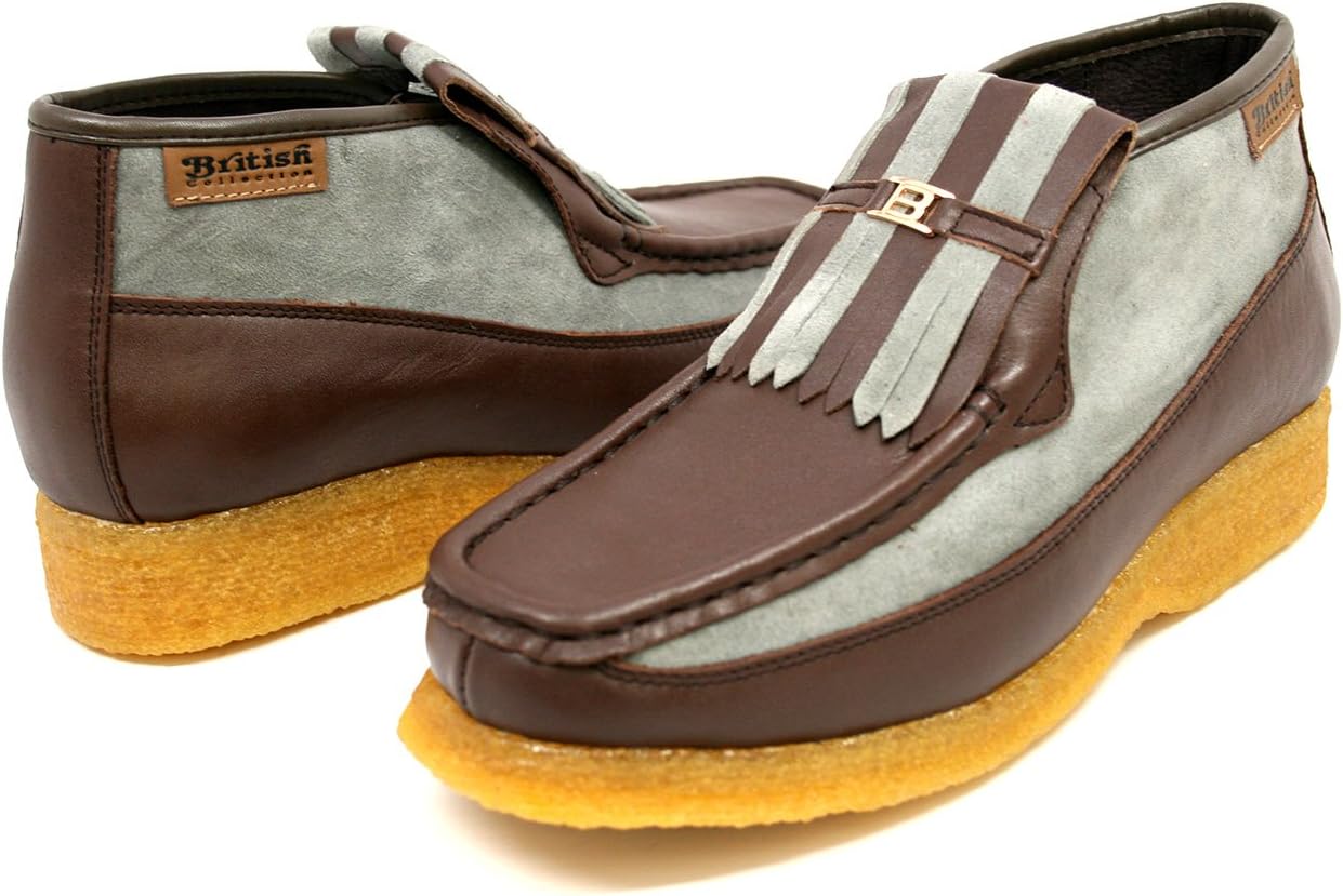 

Мужская обувь British Collection Apollo слипоны из кожи, длиной до щиколотки, коричневый/серый