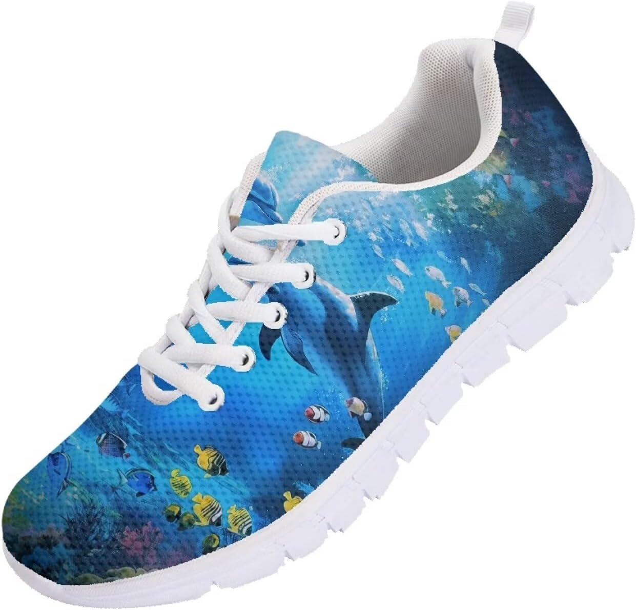 

Мужские кроссовки Funnydude с забавным принтом 2025 года Легкие дышащие удобные спортивные туфли, Dolphin