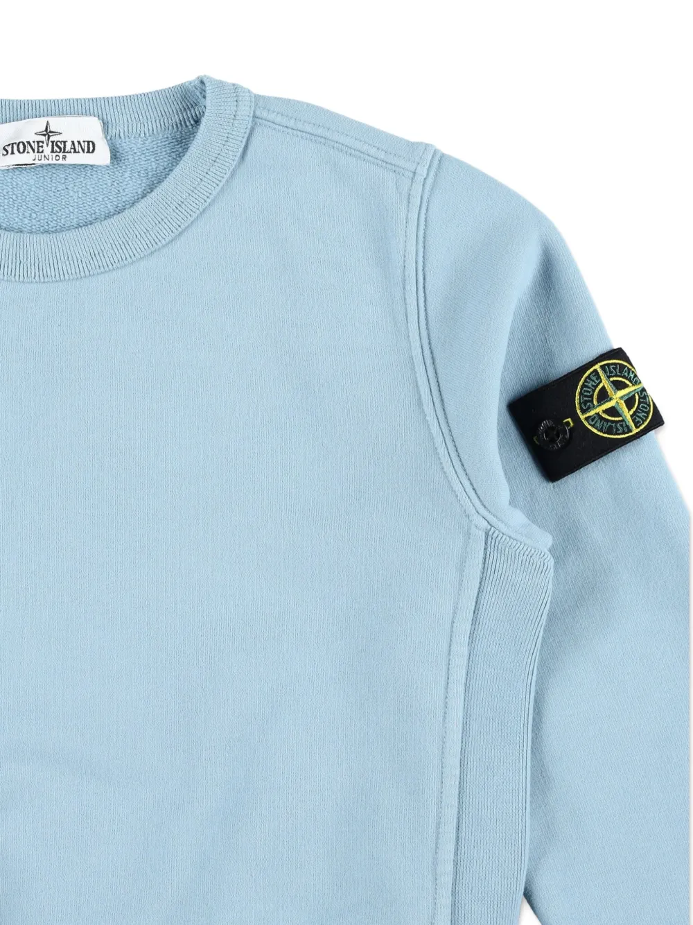 Толстовка с круглым вырезом и нашивкой-логотипом Stone Island Junior, синий — фото 3