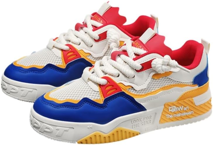 

Мужские кроссовки большого размера в модном стиле пэчворк для скейтборда, легкие и удобные с противоскользящей подошвой, дышащие и мягкие Clolinde, желтый