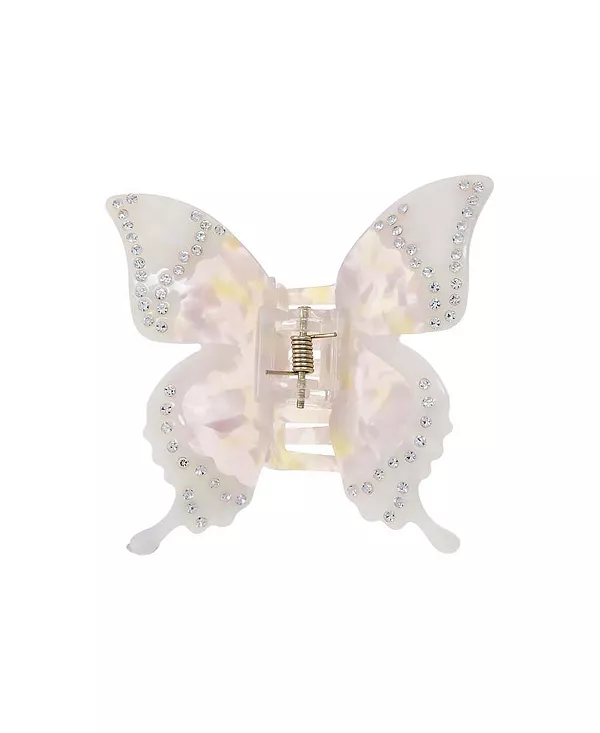 

Заколка-Краб для волос в форме бабочки со стразами от Адины Эден By Adina Eden, cream