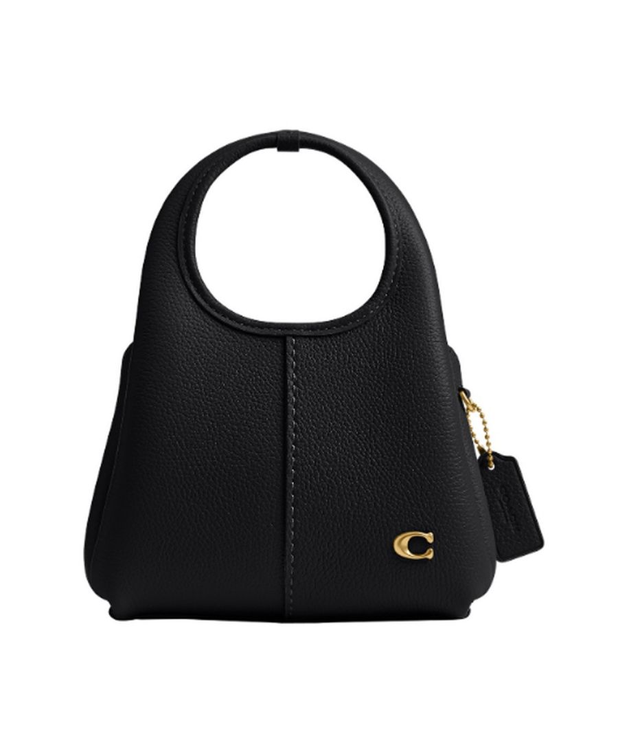 

Миниатюрная сумка через плечо Lana из зернистой кожи, размер 19 COACH, Brass/Black