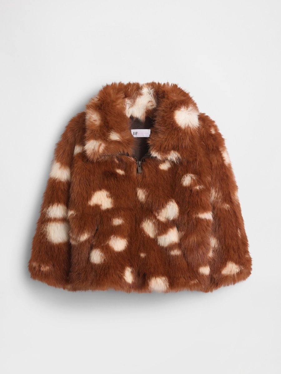 Зимняя куртка GAP GAP X SANDY LIANG BAMBI HALF ZIP, Brown/White/Brown — фото 3