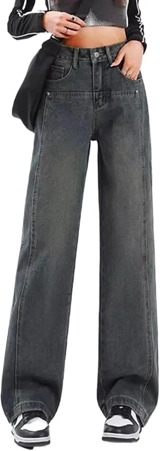 

Женские джинсы High Waist Vintage Gothic с широкими штанинами WHSZEDZB