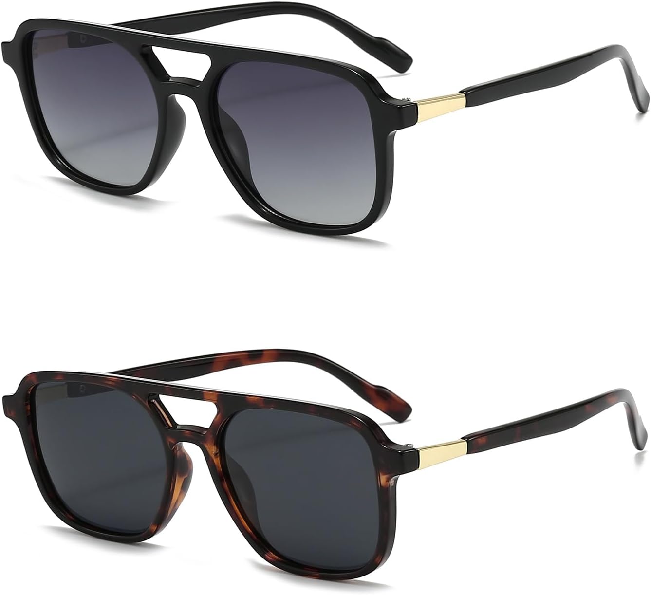 

Ретро-солнцезащитные очки-авиаторы для женщин и мужчин, модные прямоугольные солнцезащитные очки для женщин и мужчин, незаменимые вещи для пляжного отдыха APNSFWL, Black Gradually Gray+black Ash