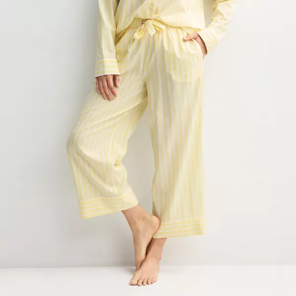 

Женские тканые пижамные штаны Sonoma Goods For Life, цвет yellow white stripe