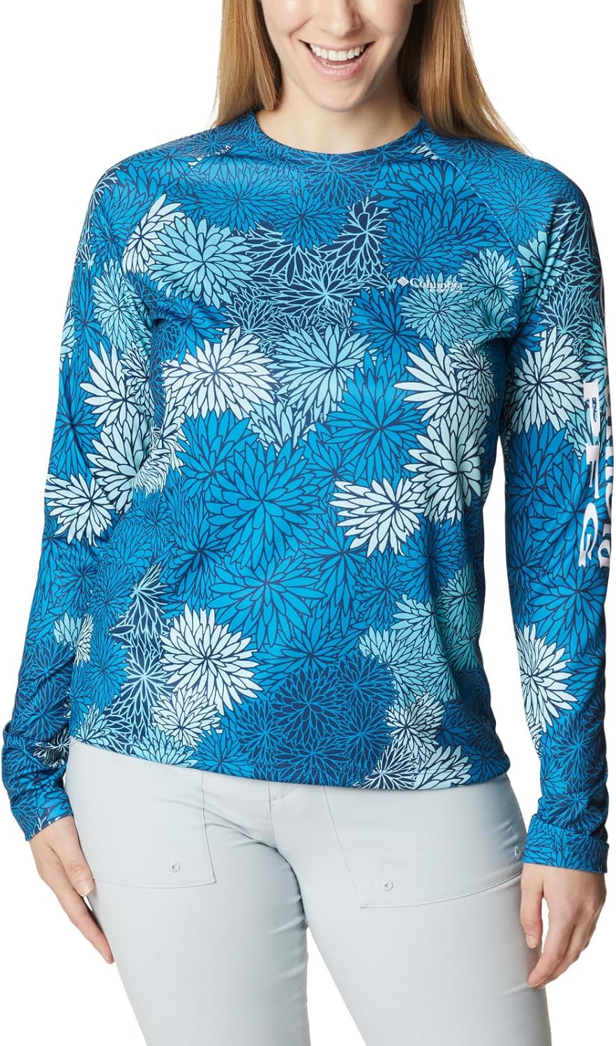 

Женская футболка Columbia Super Tidal с длинным рукавом, Carbon, Anemones