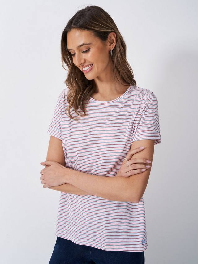 

Футболка perfect crew в полоску slub Crew Clothing, красный/разноцветный