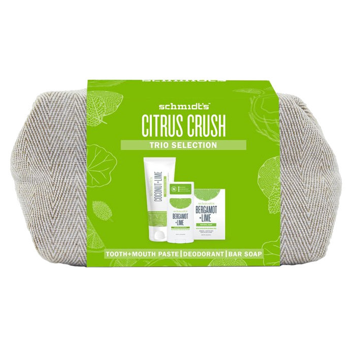 

Schmidt's, Citrus Crush Trio Selection, косметический набор, 3 шт. + косметичка