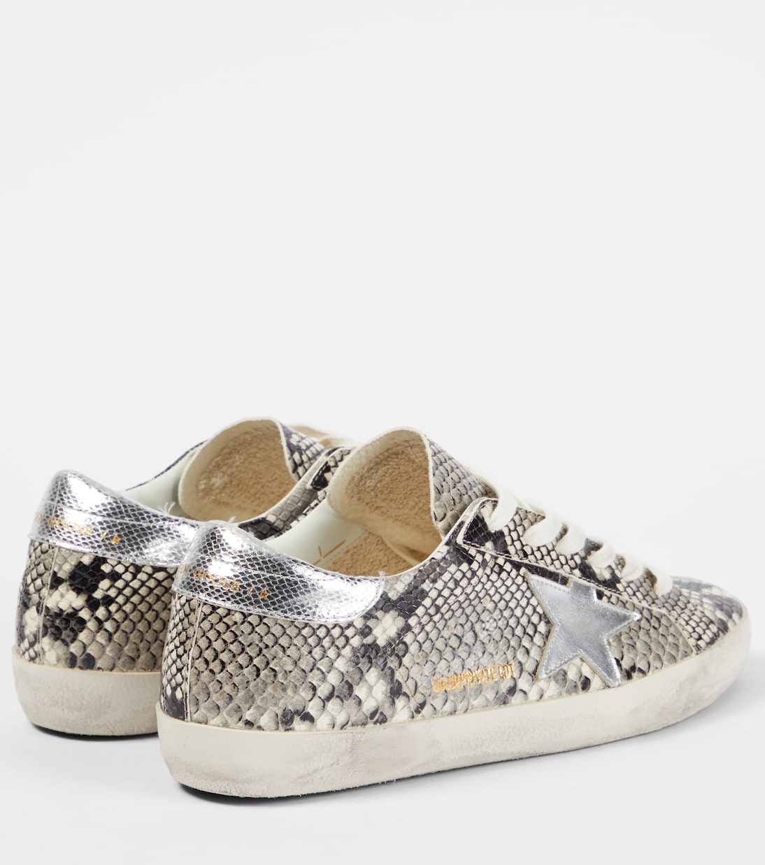 Кроссовки из кожи с эффектом змеиной кожи Super-Star Golden Goose, Python Leather / Silver Met — фото 3