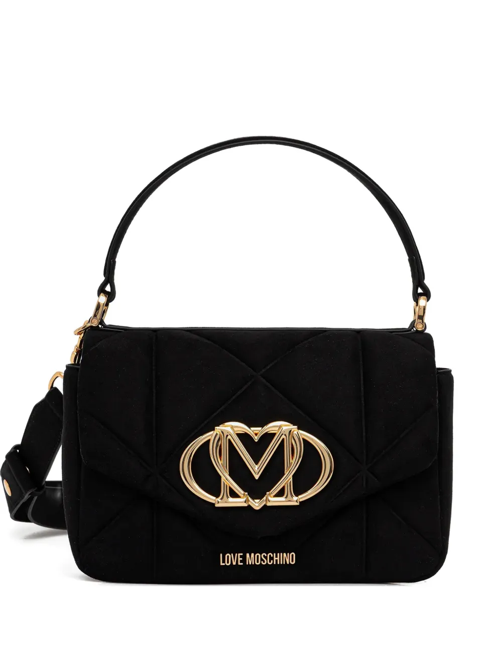 

Сумка на плечо с простеганным дизайном и фирменной бляшкой-логотипом Love Moschino, черный