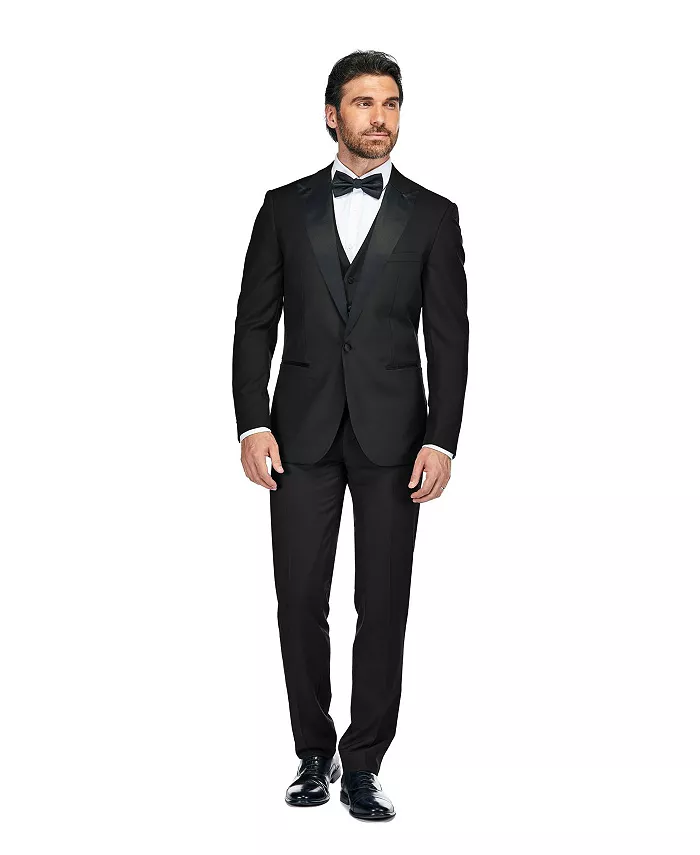 

Мужской трехкомпонентный смокинг Slim Fit с острыми лацканами Gino Vitale, красный