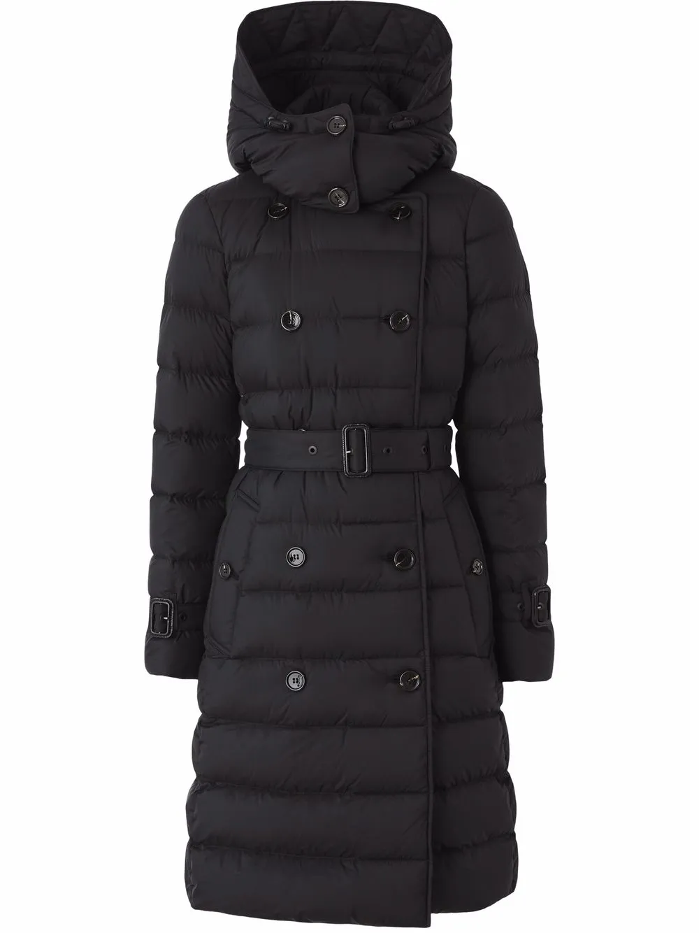 

Пуховик со съемным капюшоном BURBERRY, черный