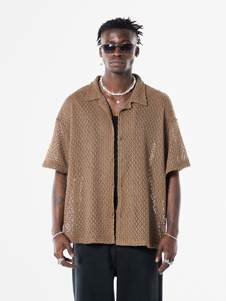 

Повседневная рубашка VAMOS CLO Comfort fit Button Up Shirt Hairy Toad, цвет beige/dark beige