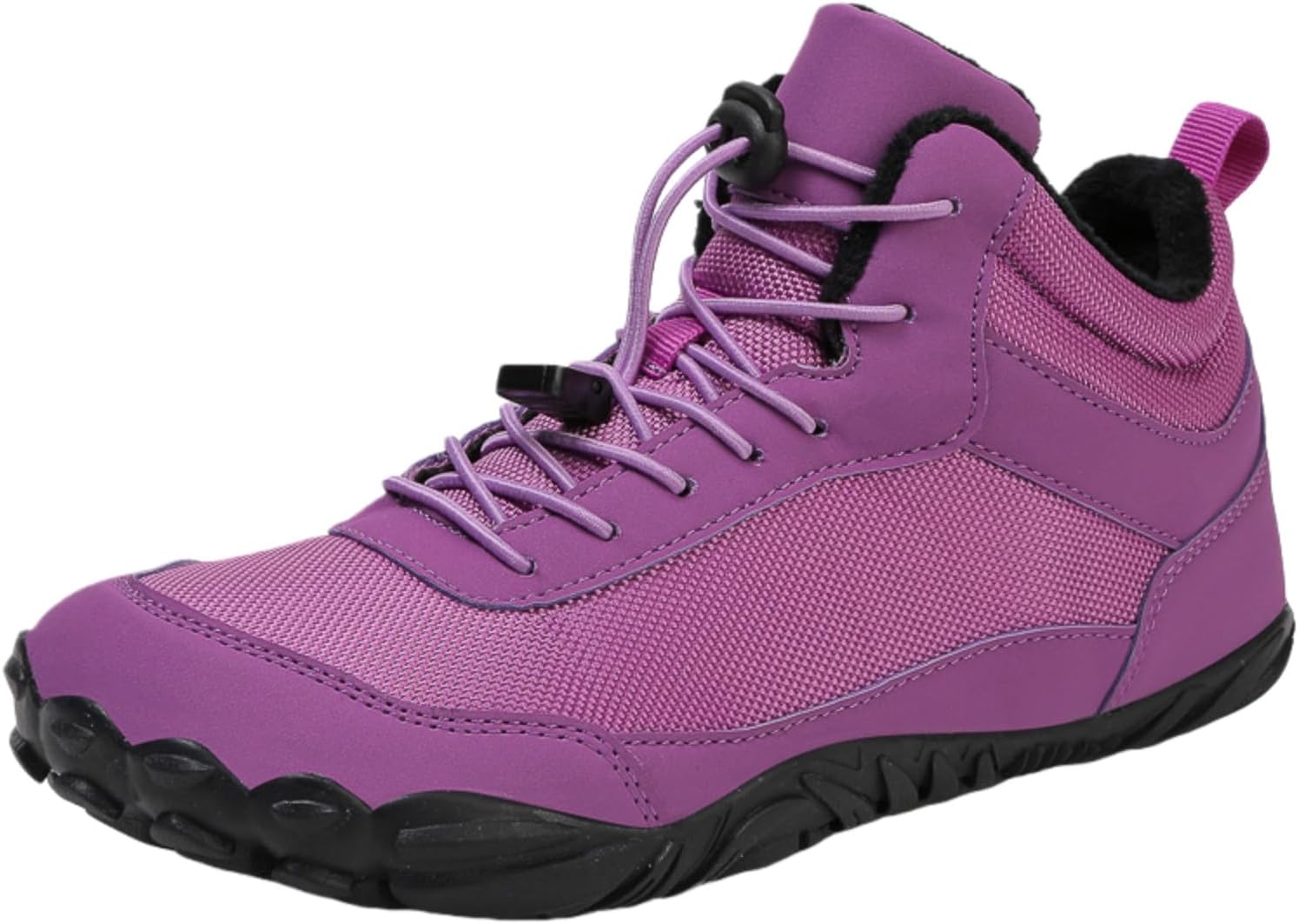 

Зимние ботинки, унисекс, для зимнего отдыха на природе, широкий носок, теплые и удобные ботильоны средней длины Generic, фиолетовый