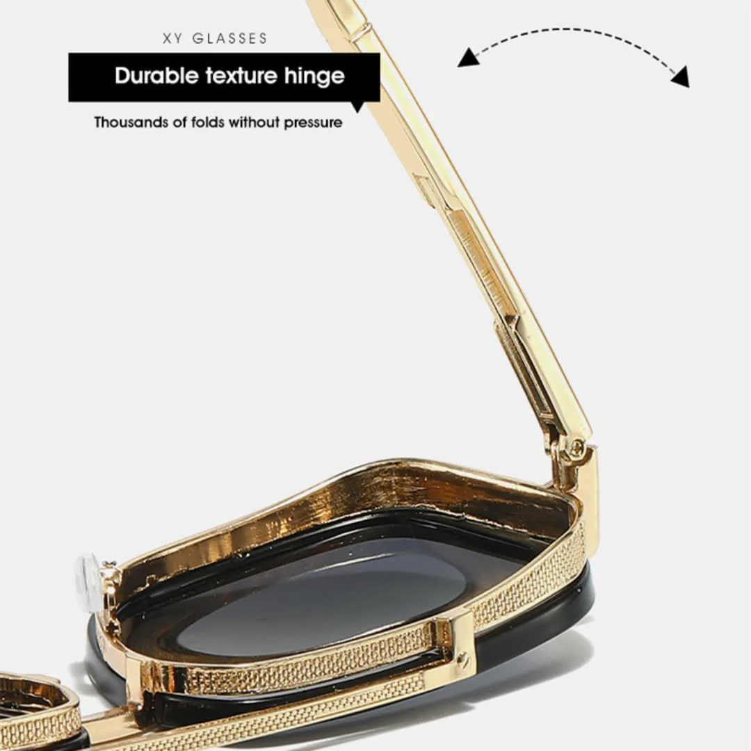 

Классические женские солнцезащитные очки в стиле стимпанк с металлическим блеском, роскошные мужские солнцезащитные очки в рок-стиле квадратной формы UATXTAU, Green