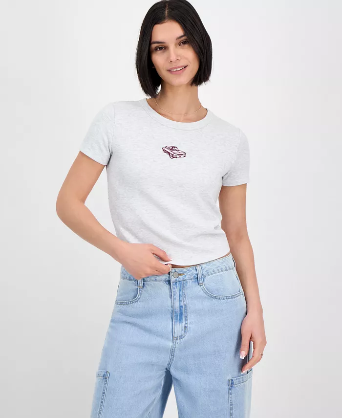 

Футболка с рисунком для юниоров Hippie Rose, серый